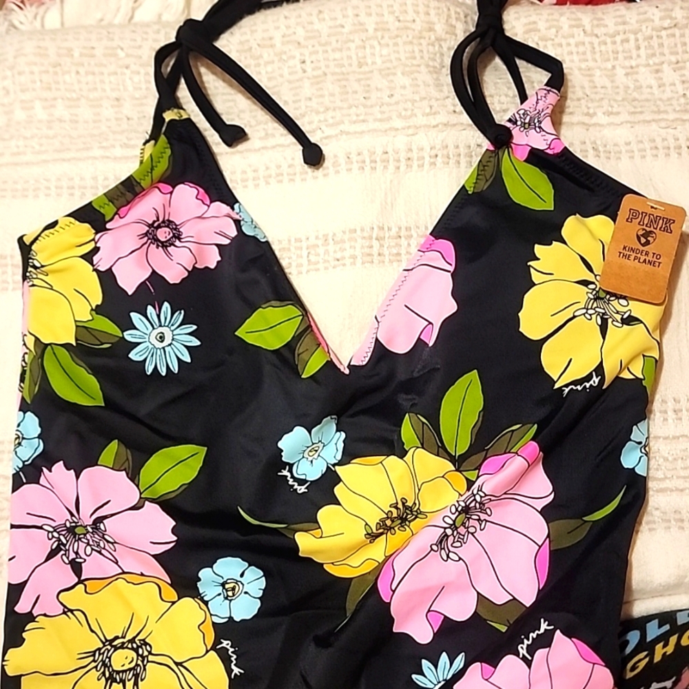 Pink one piece bikini